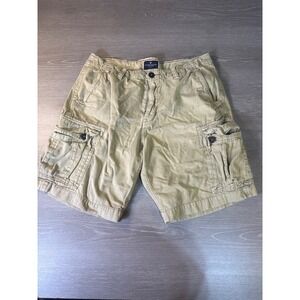 American Eagle Mens 36 Classic Cargo Shorts Khaki Tan Cotton Utility Pockets